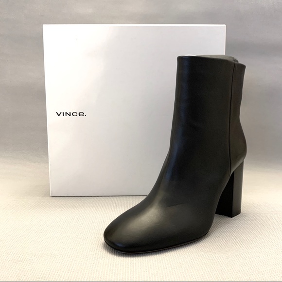 Vince Felton Black Leather Bootie - Picture 2 of 8